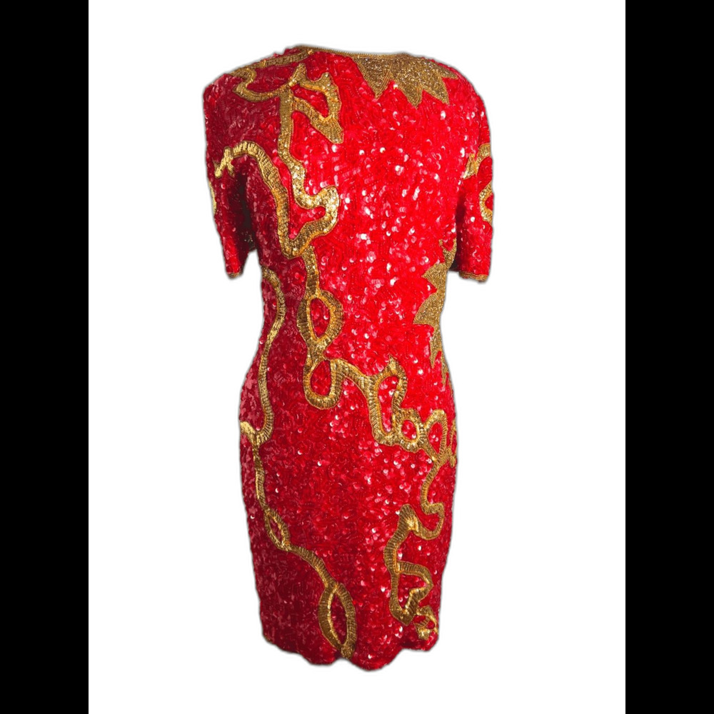 Laurence Kazar Dress Size M Vintage 80's Showstopper Statement Piece Dress